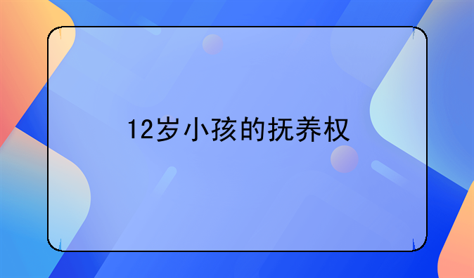 12岁小孩的抚养权