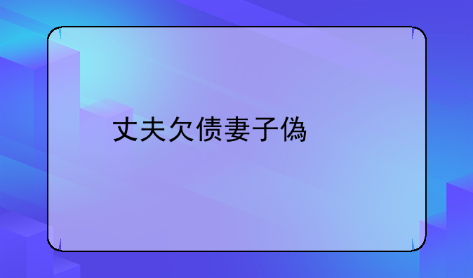 丈夫欠债妻子偿还