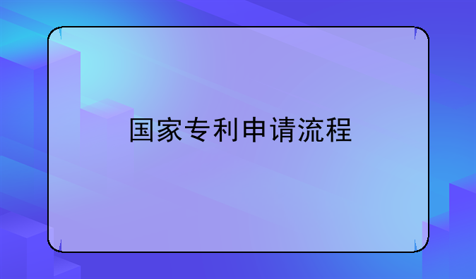 国家专利申请流程