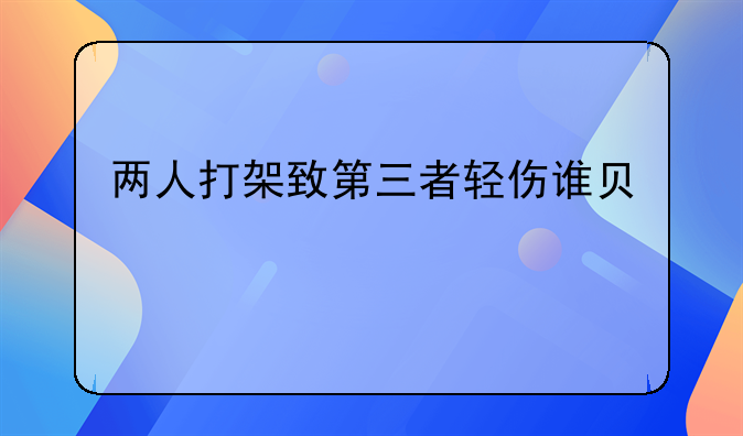 两人打架致第三者轻伤谁负责