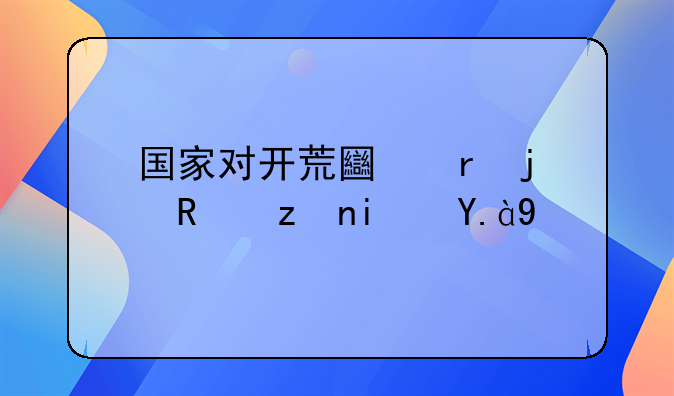 国家对开荒土地的政策是什么