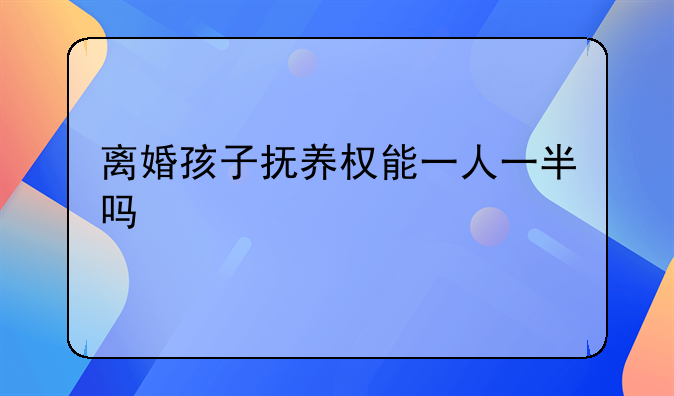 离婚孩子抚养权能一人一半吗