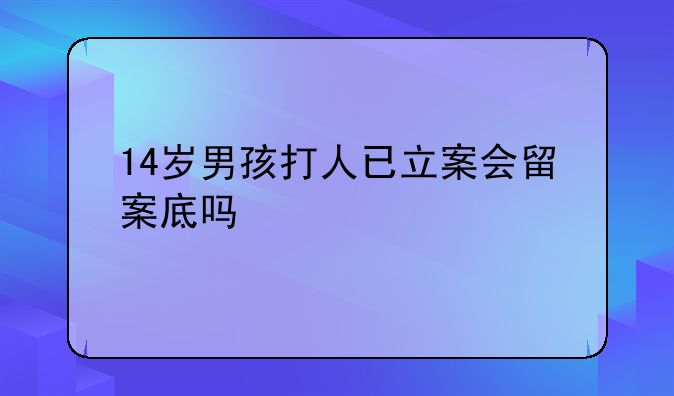 14岁男孩打人已立案会留案底吗