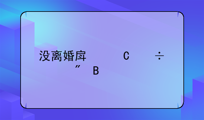没离婚房子能过户吗
