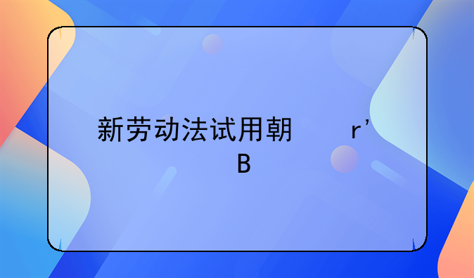 新劳动法试用期有工资吗
