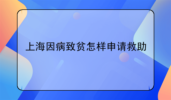 上海因病致贫怎样申请救助