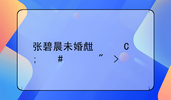 张碧晨未婚生子怎么上户口