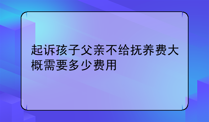 起诉孩子父亲不给抚养费大概需要多少费用
