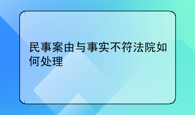 民事案由与事实不符法院如何处理