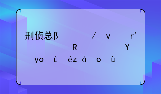 刑侦总队下面有几个支队法律知识律渐