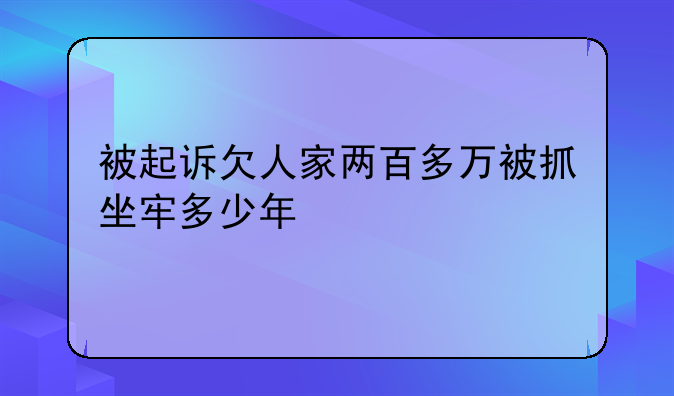 被起诉欠人家两百多万被抓坐牢多少年