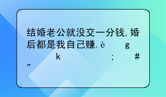 结婚老公就没交一分钱,婚后都是我自己赚.这样离婚财产怎么分割？