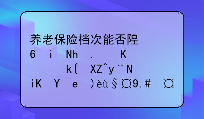 养老保险档次能否随意更换：一项深入的政策解析与操作指南