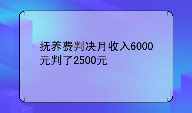 抚养费判决月收入6000元判了2500元